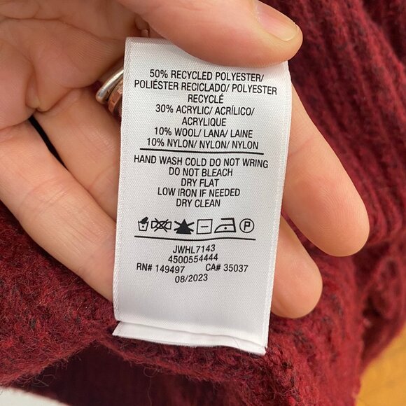 🍷 Joe’s Jeans Collection “Bordeaux” Knit Oversized, Cropped Sweater – XS/S - Picture 7 of 9